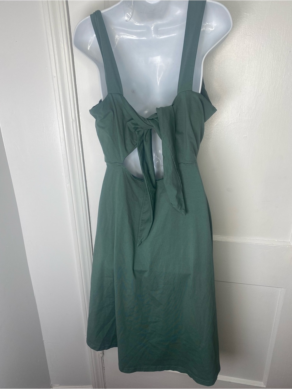Pact Organic XL Sleeveless Forest Green Midi Dress w Pockets - Picture 5 of 8